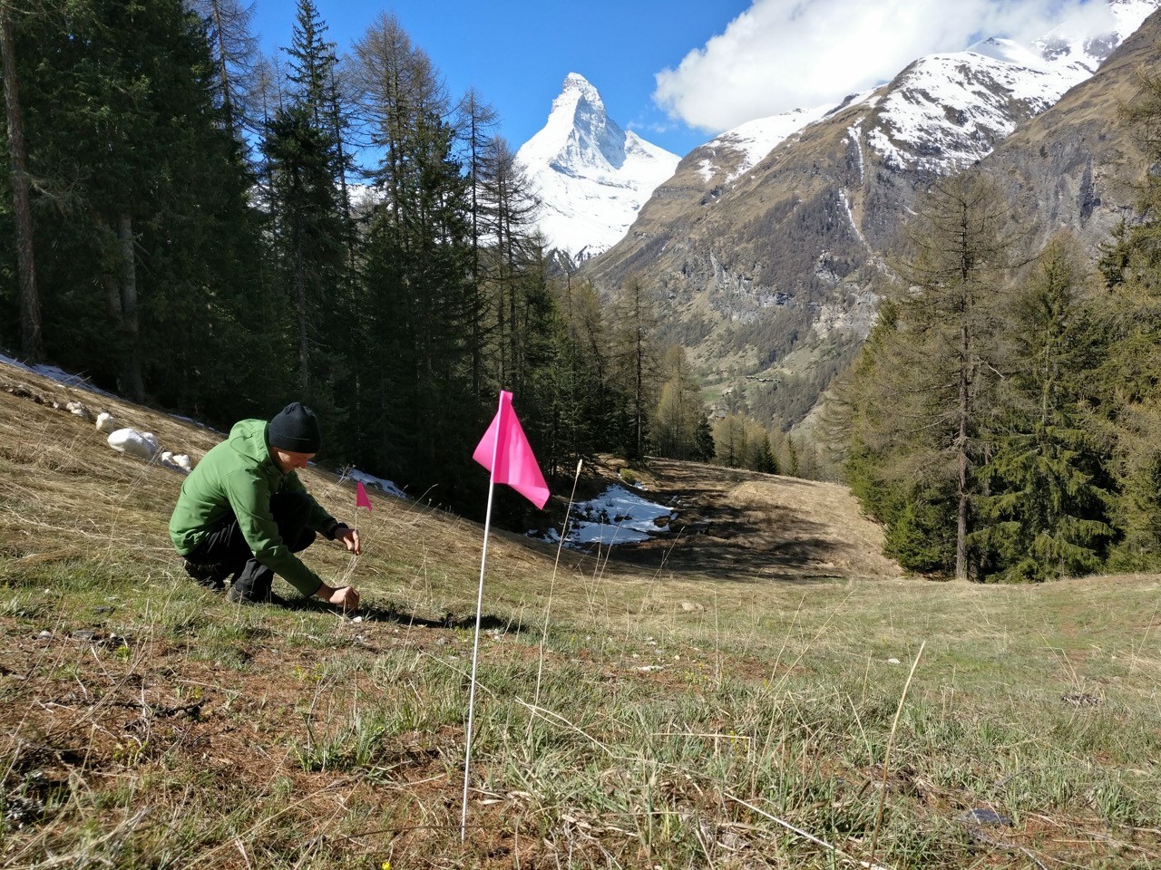 Diddie Schneider bei der Gestaltung des Sunnegga Mountainbike-Trails in Zermatt
