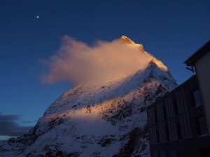 Sunrise at Matterhorns Hörnlihütte in Zermatt