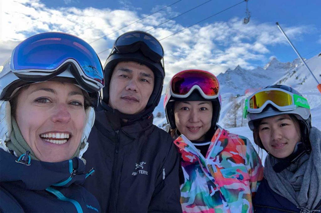 Skiing with Chinese friends