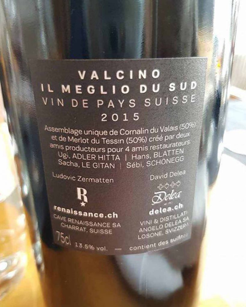 Valcino vin étiquette