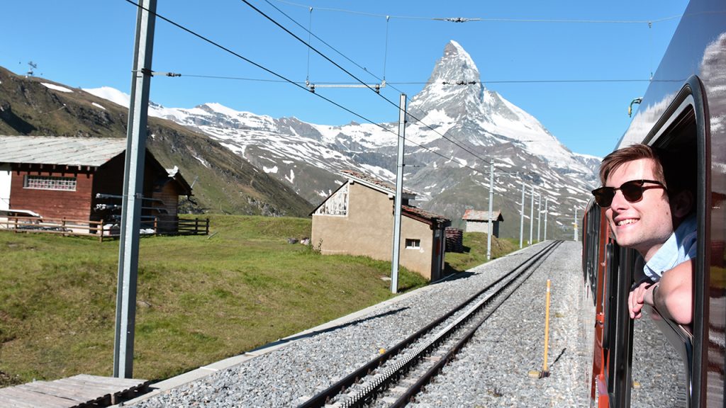 Railway and view of the Matterhorn