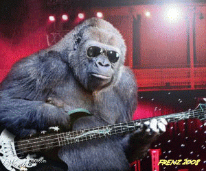 Gorilla der Gitarre spielt