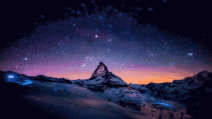 Das Matterhorn im Winter Sternenbeläuchtet