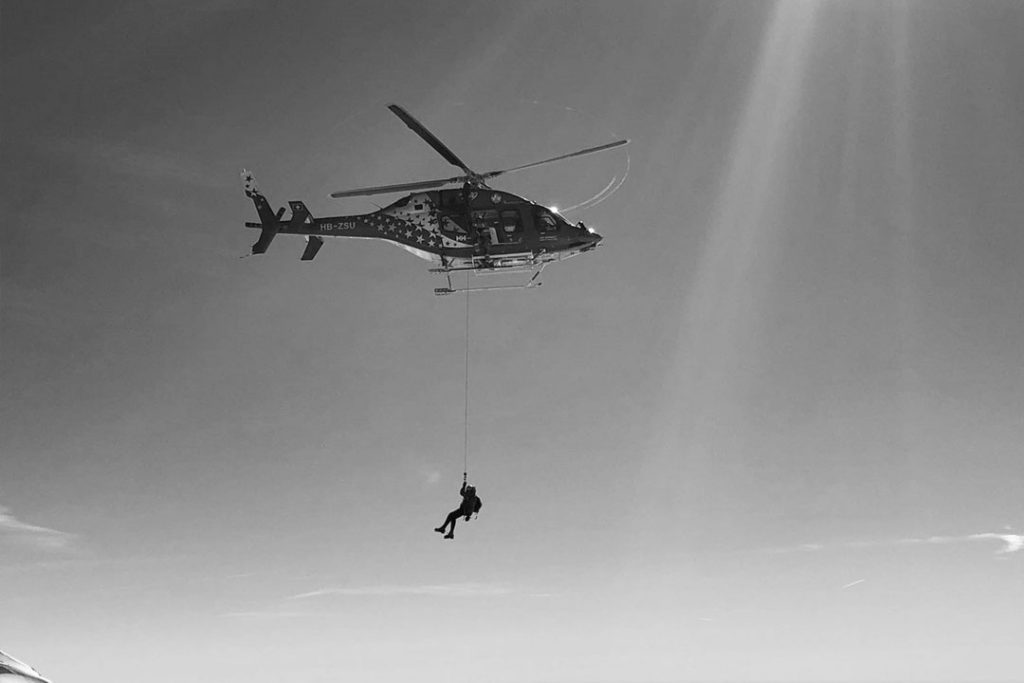 Einsatz vom Helikopter am Breithorn