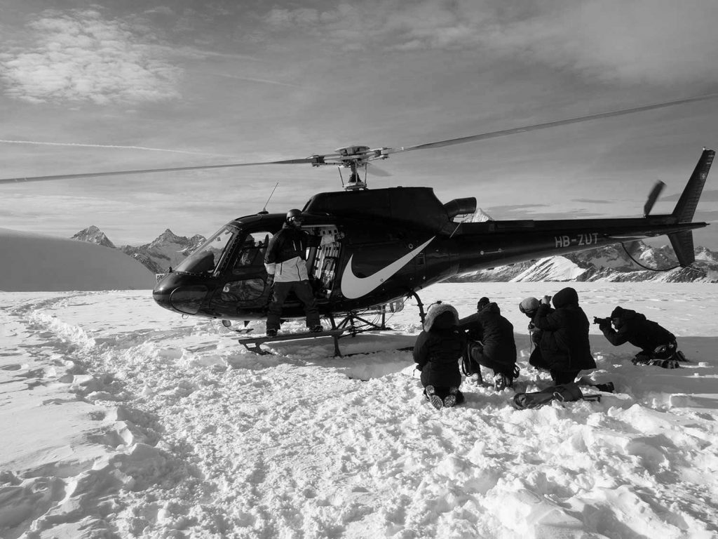 Nike Helikopter im Schnee