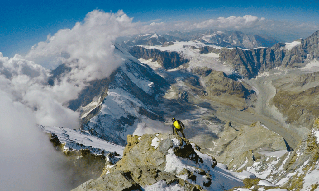 Francois im Abstieg am Liongrat