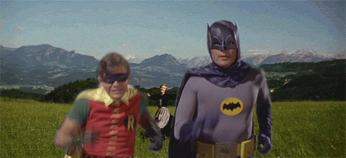 Batman und Freund joggt