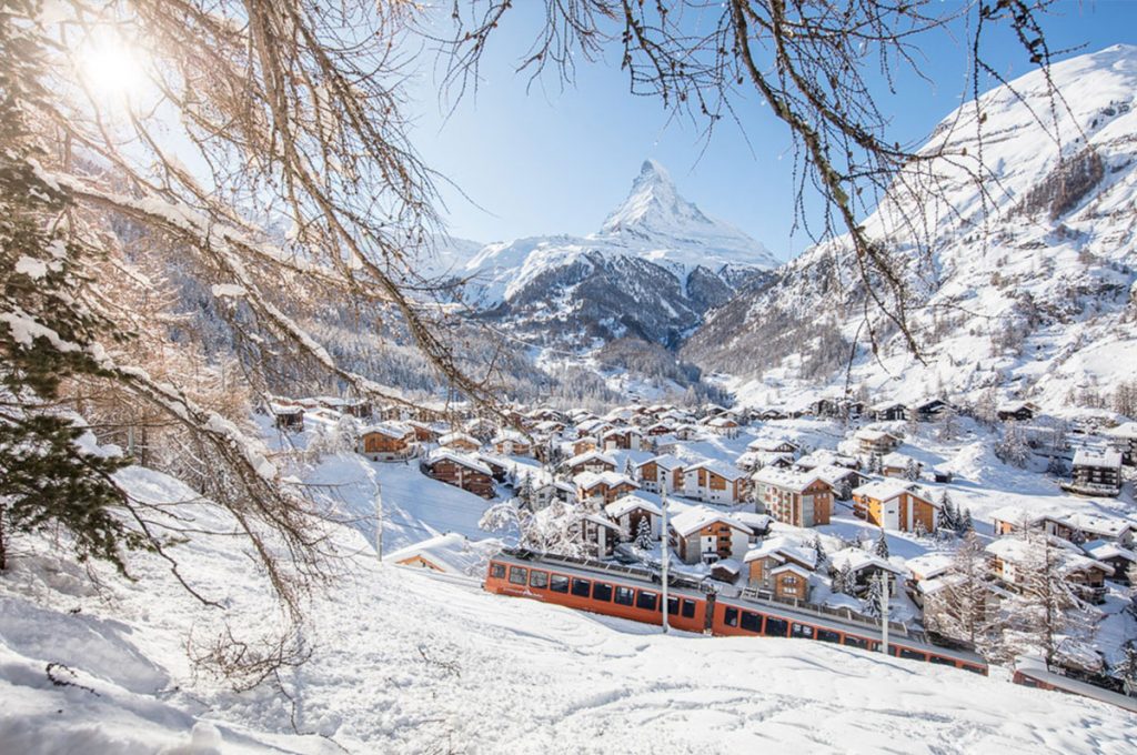 Perfect photo spot with snowy Zermatt