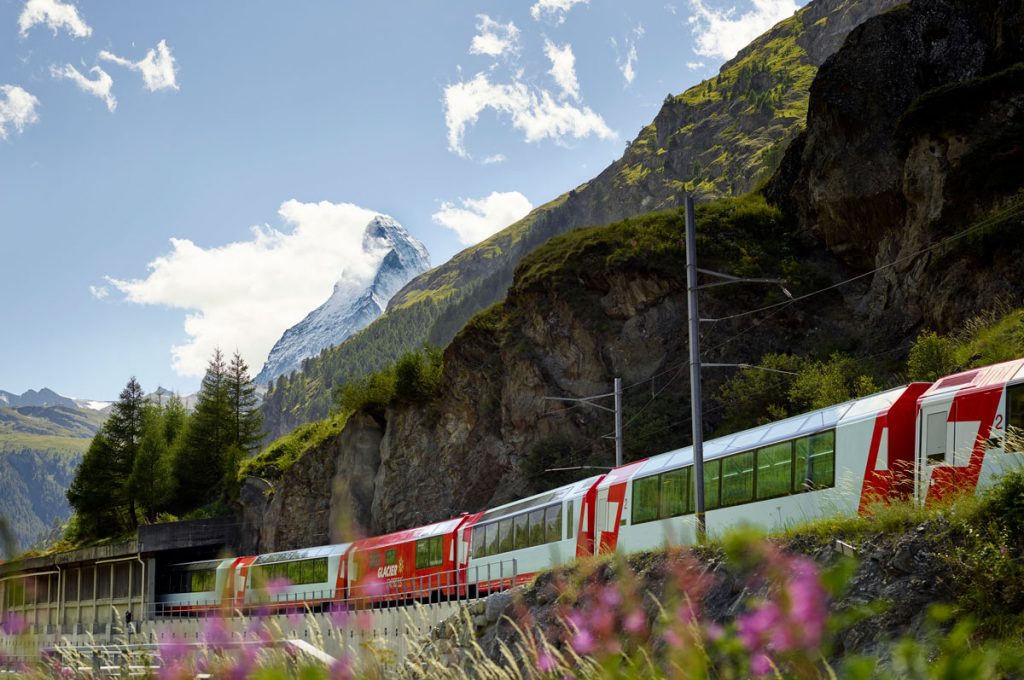 Glacier Express with the Matterhorn in the background