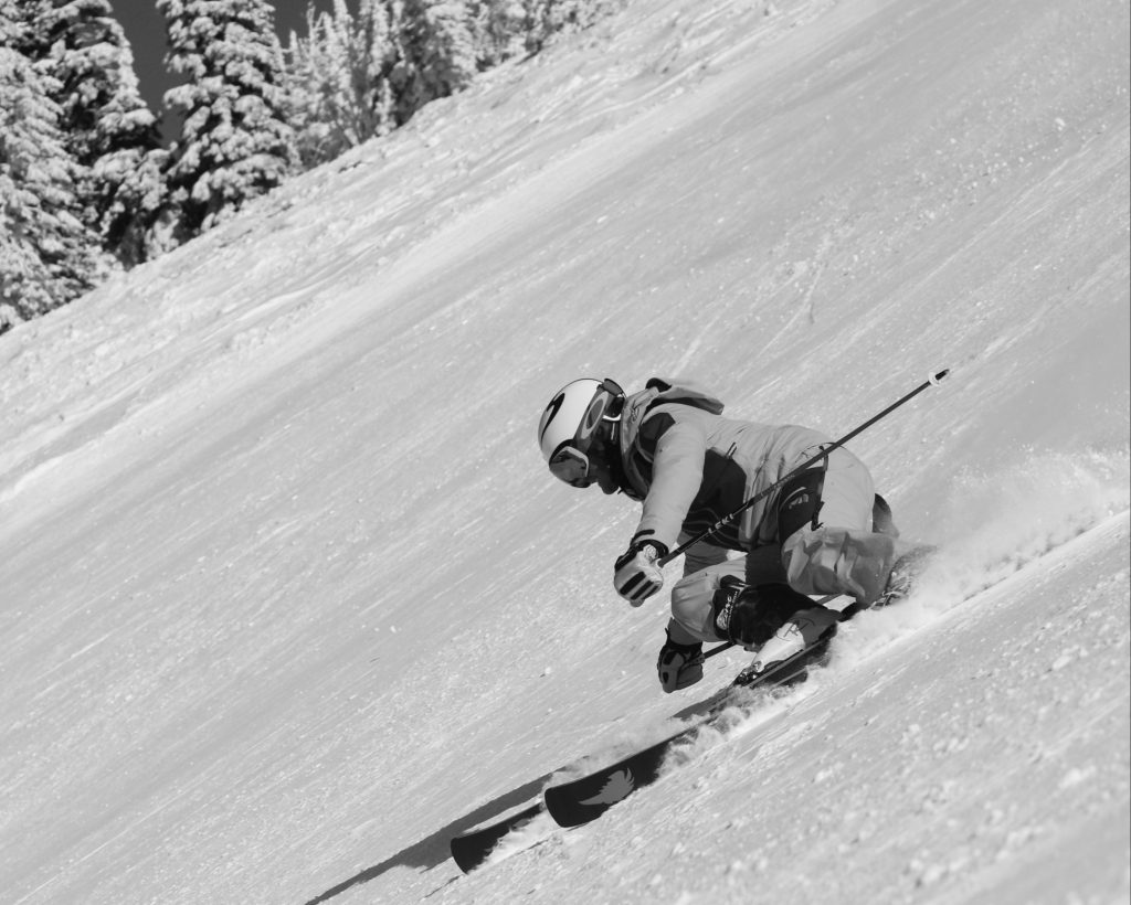 Franco beim Skifahren