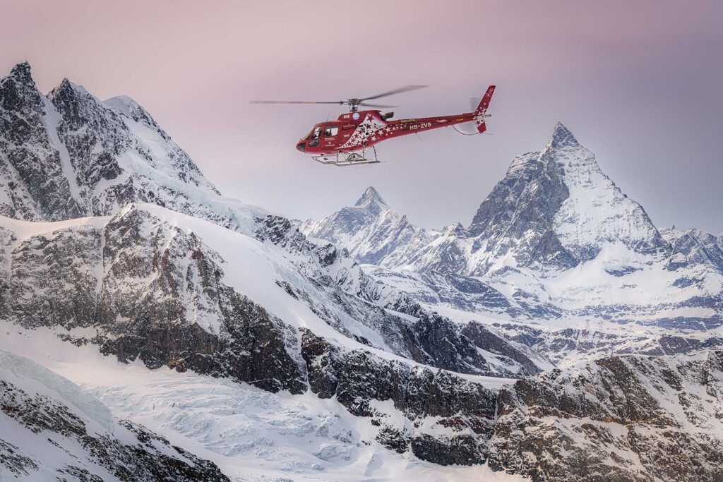 Die Helikopter im Einsatz ©Air Zermatt